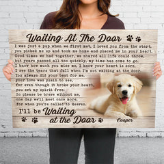 Custom Photo Waiting At The Door - Dog & Cat Personalized Custom Horizontal Canvas - Gift For Pet Owners. Pet Lovers