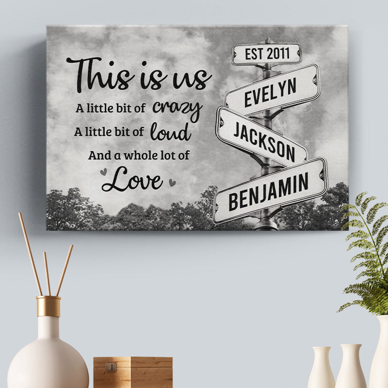 This Is Us. Full Of Love - Family Personalized Custom Horizontal Canvas - Gift For Family Members
