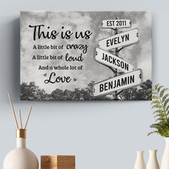 This Is Us. Full Of Love - Family Personalized Custom Horizontal Canvas - Gift For Family Members