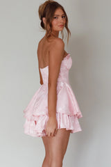 Paris Muse Gathered Bust Romper Pink