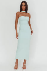 Luna Sol Reverse Halter Maxi Dress Mint