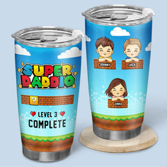Super Daddio And Mommio - Family Personalized Custom Tumbler - Birthday Gift For Mom. Dad