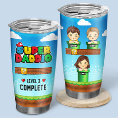 You Are Our Super Daddio - Family Personalized Custom Tumbler - Birthday Gift For Mom. Dad