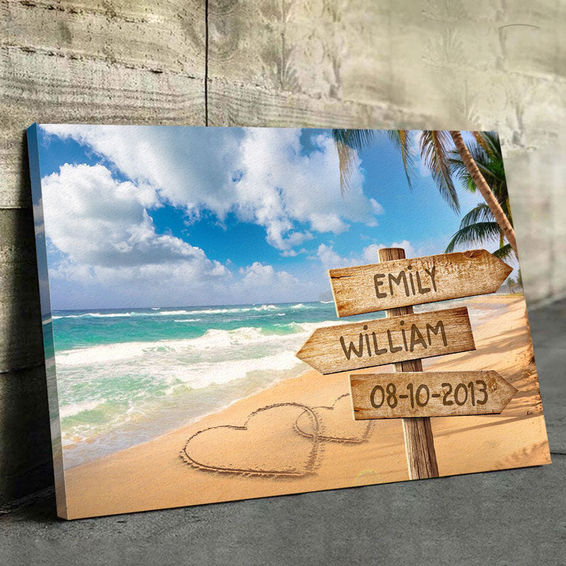 Forever And Always - Couple Personalized Custom Horizontal Canvas - Gift For Husband Wife. Anniversary