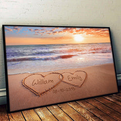 Beach Life Is Better With You - Couple Personalized Custom Horizontal Poster - Gift For Husband Wife. Anniversary