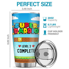 Super Daddio And Mommio - Family Personalized Custom Tumbler - Birthday Gift For Mom. Dad
