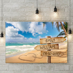 Forever And Always - Couple Personalized Custom Horizontal Canvas - Gift For Husband Wife. Anniversary
