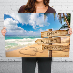 Forever And Always - Couple Personalized Custom Horizontal Canvas - Gift For Husband Wife. Anniversary