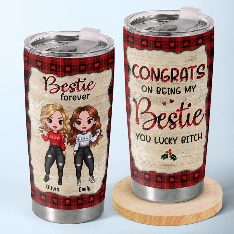 Our Friendship Is A True Blessing To Me - Bestie Personalized Custom Tumbler - Christmas Gift For Best Friends. BFF. Sisters