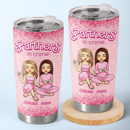 Pretty In Pink - Bestie Personalized Custom Tumbler - Christmas Gift For Best Friends. BFF. Sisters