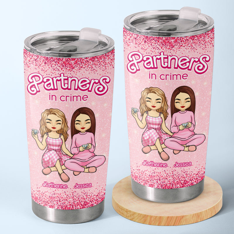 Pretty In Pink - Bestie Personalized Custom Tumbler - Christmas Gift For Best Friends. BFF. Sisters