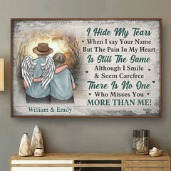 There Is No One. Who Misses You More Than Me - Memorial Personalized Custom Horizontal Poster - Sympathy Gift For Husband Wife