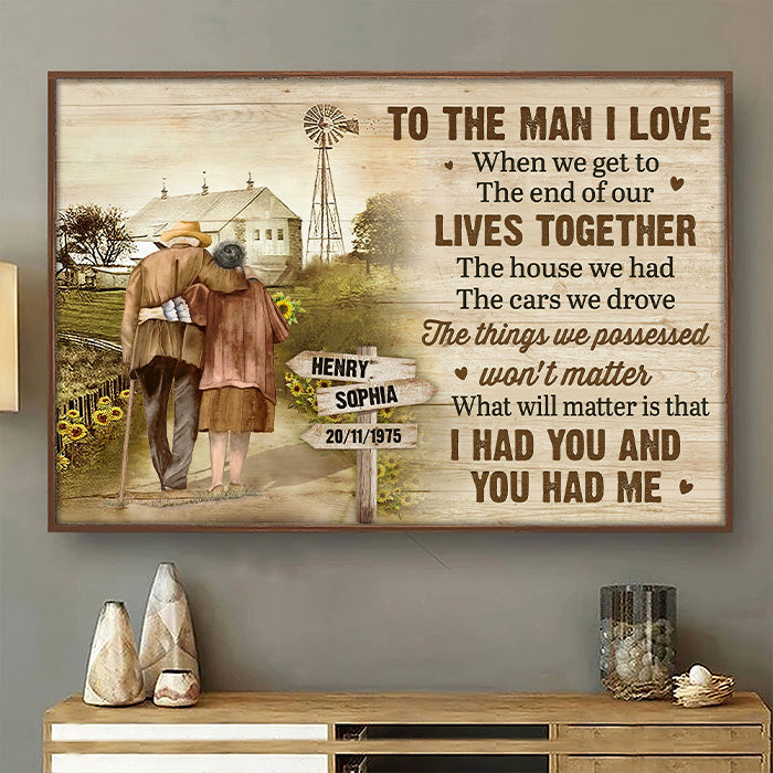 I Had You And You Had Me - Couple Personalized Custom Horizontal Poster - Gift For Husband Wife. Anniversary