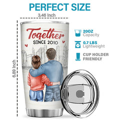 Congrats On Being My Husband Lucky Bastard - Couple Personalized Custom Tumbler - Gift For Husband Wife. Anniversary