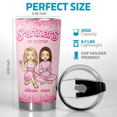 Pretty In Pink - Bestie Personalized Custom Tumbler - Christmas Gift For Best Friends. BFF. Sisters