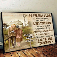 I Had You And You Had Me - Couple Personalized Custom Horizontal Poster - Gift For Husband Wife. Anniversary