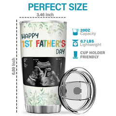 Custom Photo Our Adventures Are About To Start - Family Personalized Custom Tumbler - Father's Day. Birthday Gift For First Dad