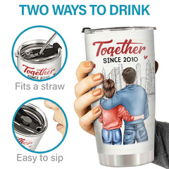 Congrats On Being My Husband Lucky Bastard - Couple Personalized Custom Tumbler - Gift For Husband Wife. Anniversary