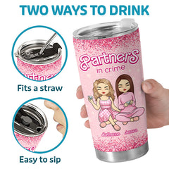 Pretty In Pink - Bestie Personalized Custom Tumbler - Christmas Gift For Best Friends. BFF. Sisters